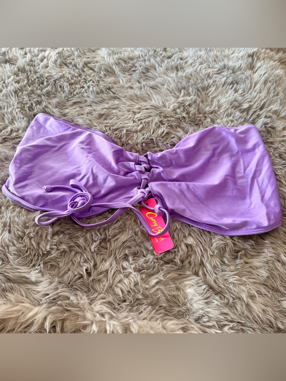 Curvy Beach cyber lavender bandeau top 3x
